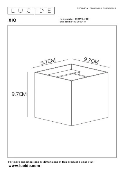 Lucide XIO - Wandlamp - LED Dimb. - G9 - 1x4W 2700K - Verstelbare stralingshoek - Mat Goud / Messing - technisch